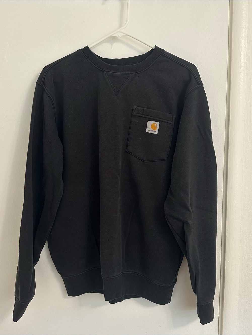 Carhartt Black Crewneck Sweatshirt with Chest Pocket